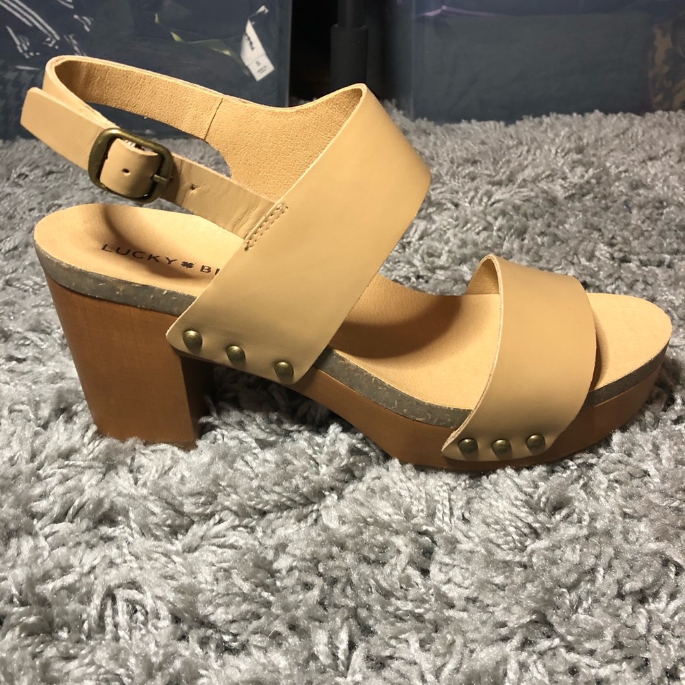 ❌SOLD❌Lucky Brand Hairmony Platform Sandal Beige - Picture 3 of 4